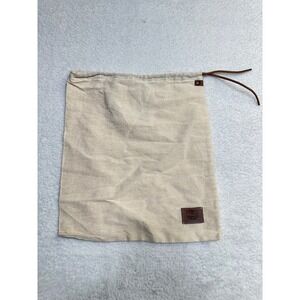 Hide and Drink dust Pouch Bag Natural Linen Hand made-Leather Drawstring-13x15"